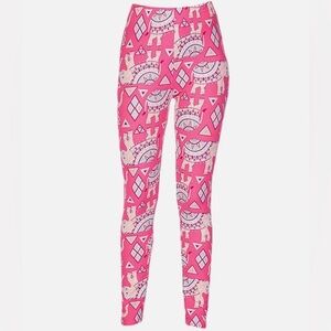 Pink Geometric Pattern Leggings